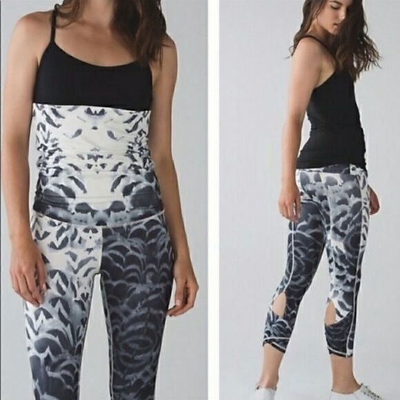 Lululemon Wunder Under Pant SE Dance Pretty Plume Angel Wing Black Women's Sz 4 - Picture 3 of 16